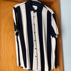 Denim & Flower Navy and Cream Striped Shirt